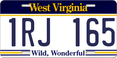 WV license plate 1RJ165
