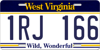 WV license plate 1RJ166