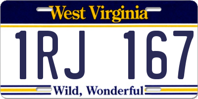 WV license plate 1RJ167