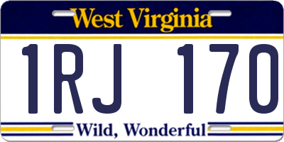 WV license plate 1RJ170
