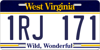 WV license plate 1RJ171