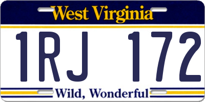 WV license plate 1RJ172
