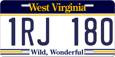 WV license plate 1RJ180