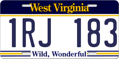 WV license plate 1RJ183
