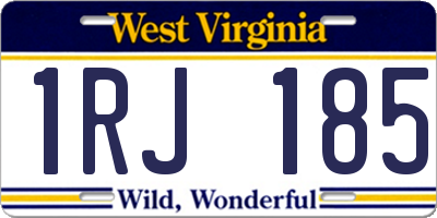 WV license plate 1RJ185
