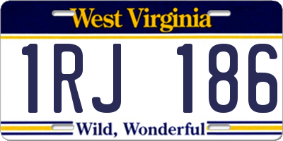 WV license plate 1RJ186