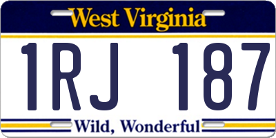 WV license plate 1RJ187