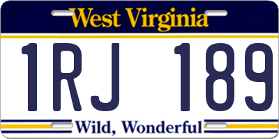 WV license plate 1RJ189