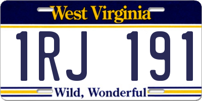 WV license plate 1RJ191