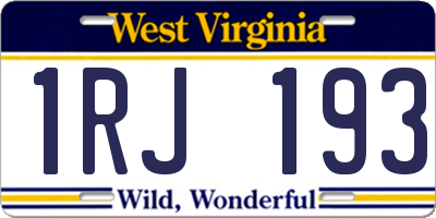 WV license plate 1RJ193