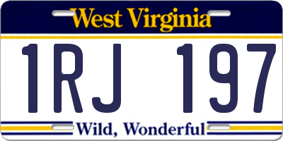 WV license plate 1RJ197