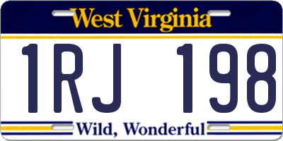 WV license plate 1RJ198