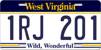 WV license plate 1RJ201