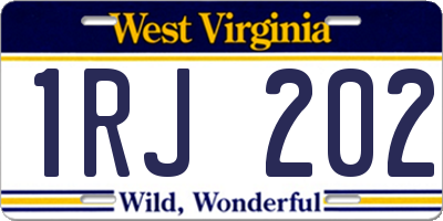 WV license plate 1RJ202