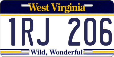 WV license plate 1RJ206