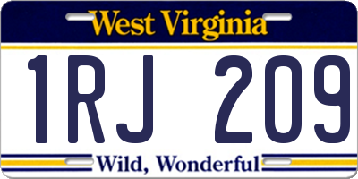 WV license plate 1RJ209