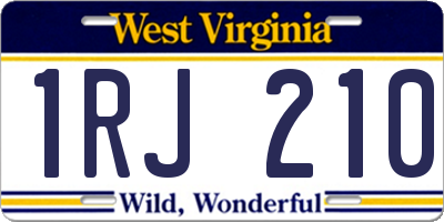 WV license plate 1RJ210