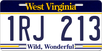 WV license plate 1RJ213