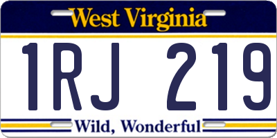 WV license plate 1RJ219