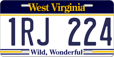 WV license plate 1RJ224