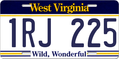 WV license plate 1RJ225