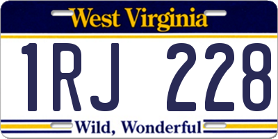 WV license plate 1RJ228