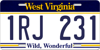 WV license plate 1RJ231