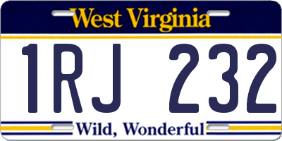 WV license plate 1RJ232