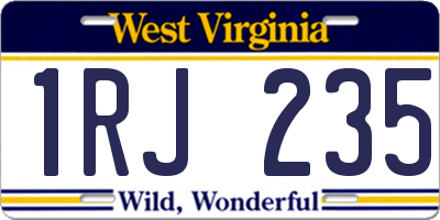 WV license plate 1RJ235