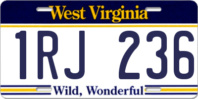 WV license plate 1RJ236