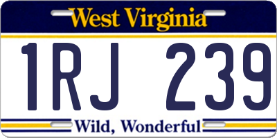 WV license plate 1RJ239