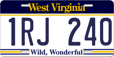 WV license plate 1RJ240