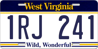 WV license plate 1RJ241