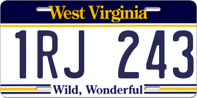 WV license plate 1RJ243