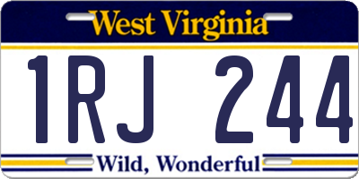 WV license plate 1RJ244