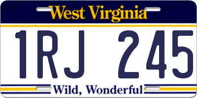 WV license plate 1RJ245