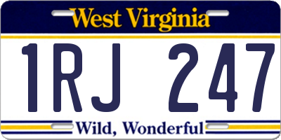 WV license plate 1RJ247