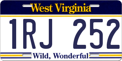 WV license plate 1RJ252