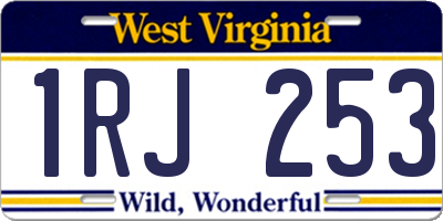 WV license plate 1RJ253
