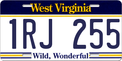WV license plate 1RJ255