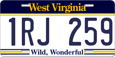 WV license plate 1RJ259