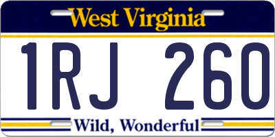 WV license plate 1RJ260