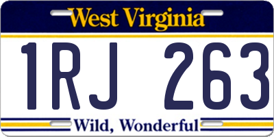 WV license plate 1RJ263