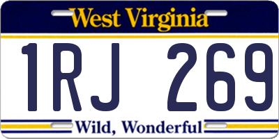 WV license plate 1RJ269