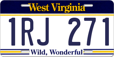 WV license plate 1RJ271