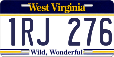 WV license plate 1RJ276