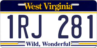 WV license plate 1RJ281