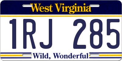 WV license plate 1RJ285