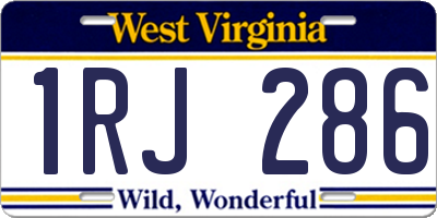WV license plate 1RJ286