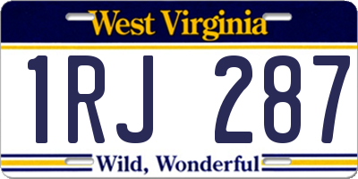 WV license plate 1RJ287